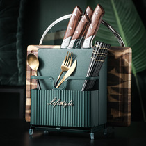 Porcelain wood kitchen household light luxury knife board rack Multi-function cutting board storage rack Creative kitchen chopstick rack Chopstick cage