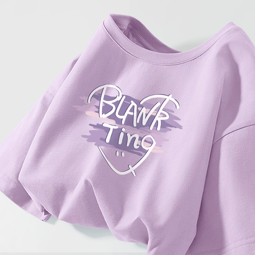 Сиреневая футболка, хлопковый лонгслив