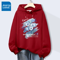 Черри красный-ZWS Blue Miful Painting [320G Тяжелый хлопок]