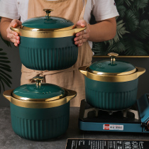 Casserole stew pot household gas soup ceramic pot casserole tile pot stew pot high temperature stew pot 4 liter stew soup pot