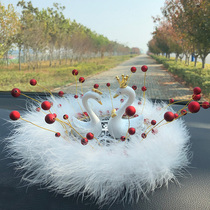 Car Pendulum Goddess Money Swan Feathers Swing Piece Creative Personality In-car Ornament Decoration Net Red Car Accessories