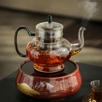 Shengcaihe glass cooking teapot cooking dual-purpose high temperature glass boiling teapot with filter inner flower teapot