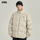 Guochao brand winter couple's street loose basic high collar PU leather jacket