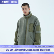 (F426 official store)National tide brand couple street hip-hop basic patch lambskin jacket hiphop cardigan