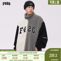 (F426 official shop) Guochao Tide Lovers Street Loose big LOGO Yin and Yang Hit Imitation Lamb Wool Coat