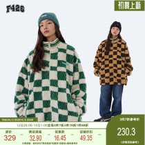 (F426 Official Shop) National Tide Card Lovers Hip Hop Autumn Winter Chessboard Antique Sheep Lamb Loose Casual Jacket