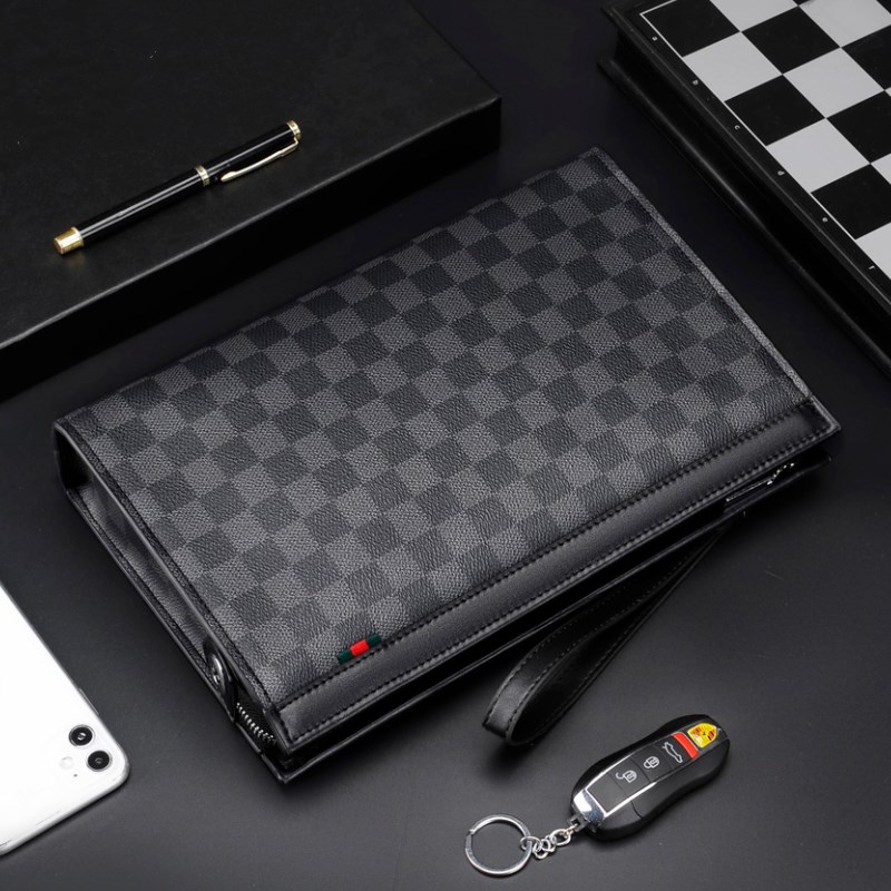 Counter handbag net red wrist bag 2022 clip bag wallet men's clutch leather texture casual business