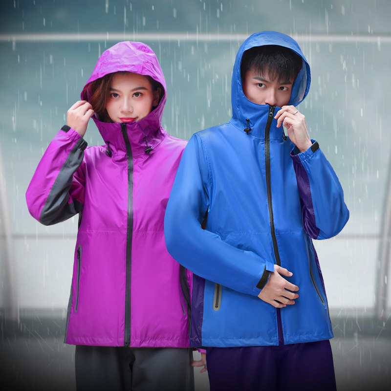 Rainwear rain pants suit Anti-rain light and light and thin men and women riding waterproof travel rain-proof fashion locomotive outdoor