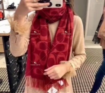 Canadian direct mail Kochi wool cashmere scarf classic pattern long red cashmere shawl scarf neck