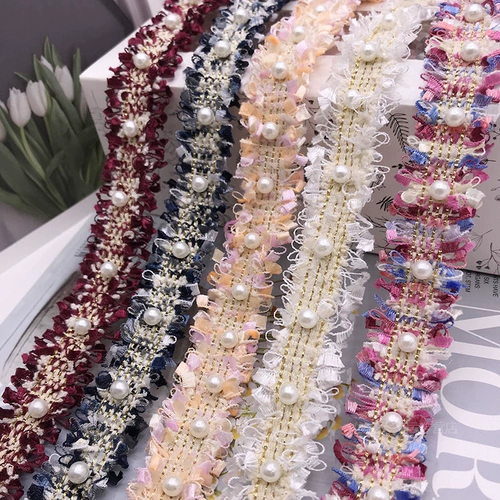 Плетеная ткань из жемчуга, 2см, в стиле Шанель