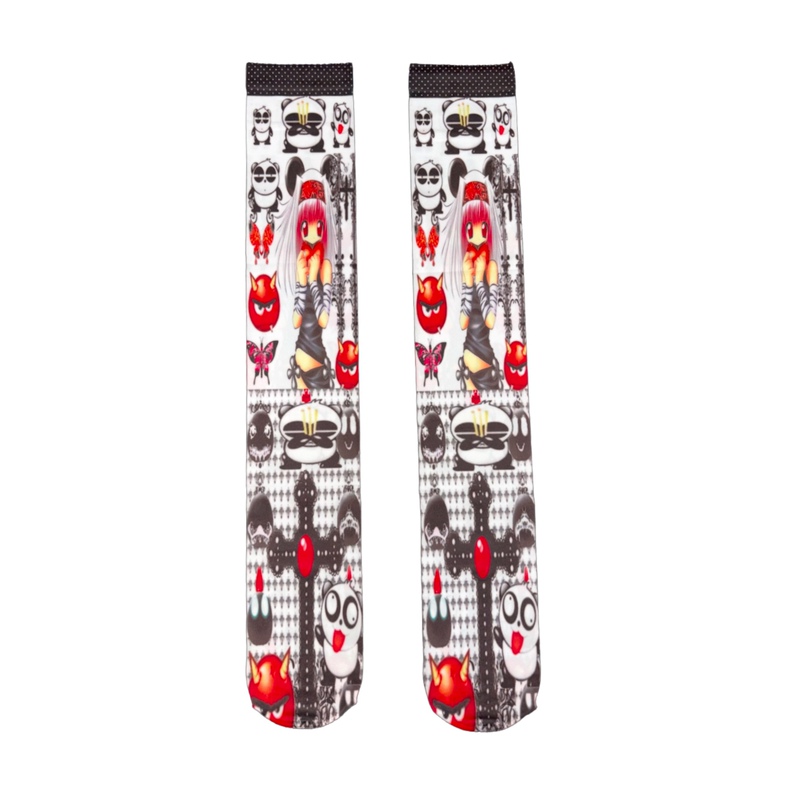Ki00Bi00 Extremely Cute Meme Anime Core Two-Dimensional Internet Slang Subculture Punk Hardcore Panda Praying Stockings