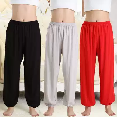 Large size pajama pants long girl Summer adult air conditioning man Single piece high waist summer Men black and white loose home Cotton Pine
