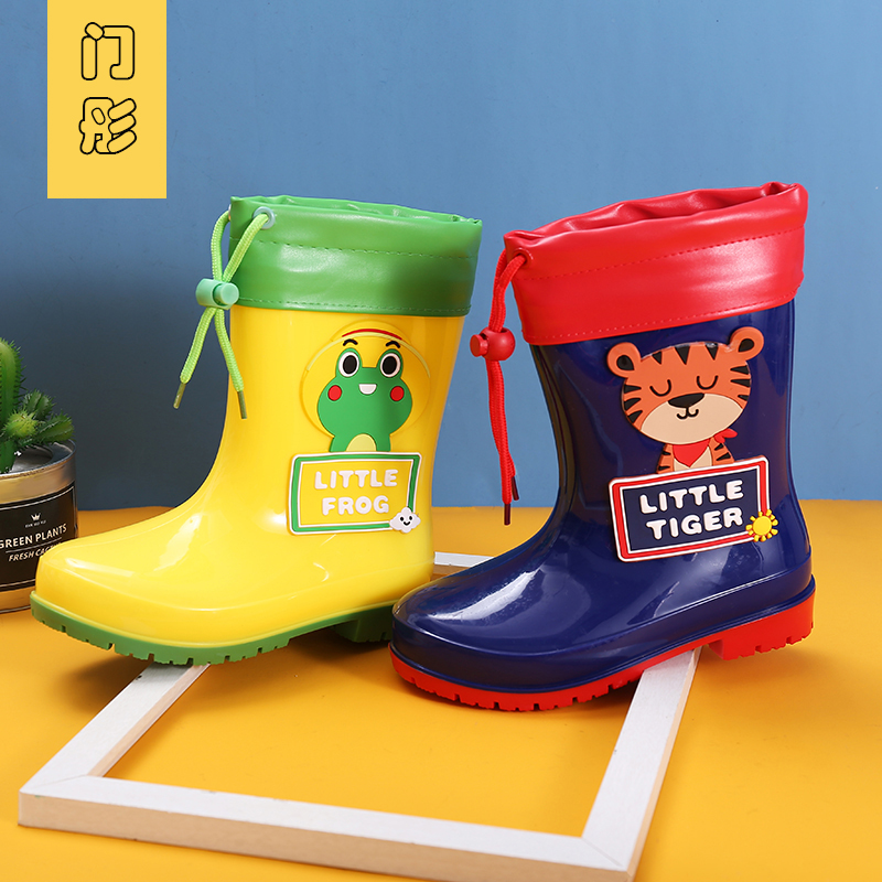 Children Rain Shoes Boys Non-slip Elementary School Kids Water Shoes Girls Kindergarten Glue Shoes Water Boots CUHK Boy Rain Boots