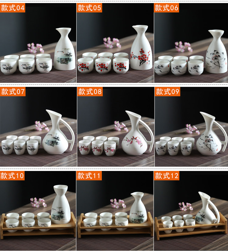 Прозрачное стекло Японское саке набор керамических японский ликер винный набор старинных духов стеклянный кувшин стеклянный кусаются стекло