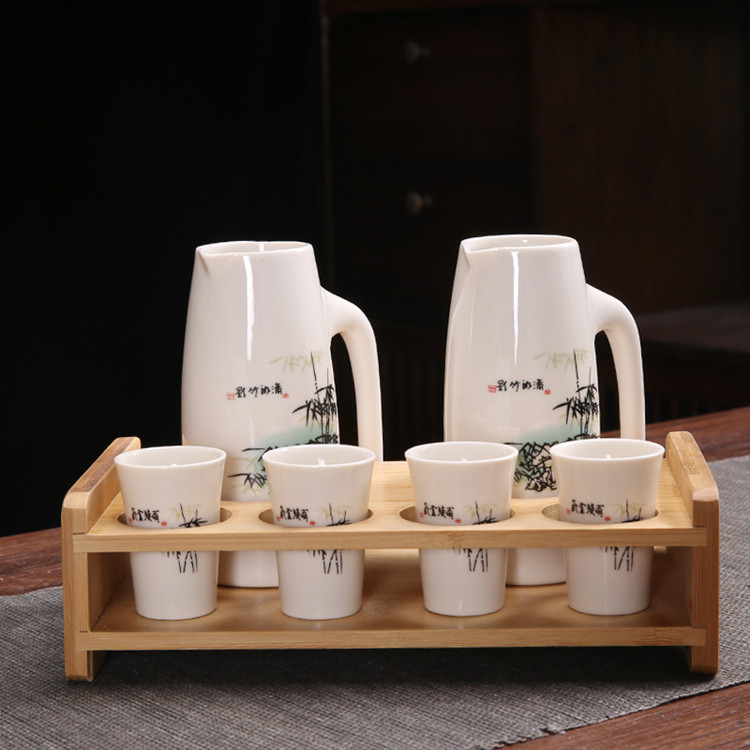 товар из китая 陶瓷酒具白酒杯套装家用小酒杯一口杯子弹杯中式分酒壶饭店用酒盅