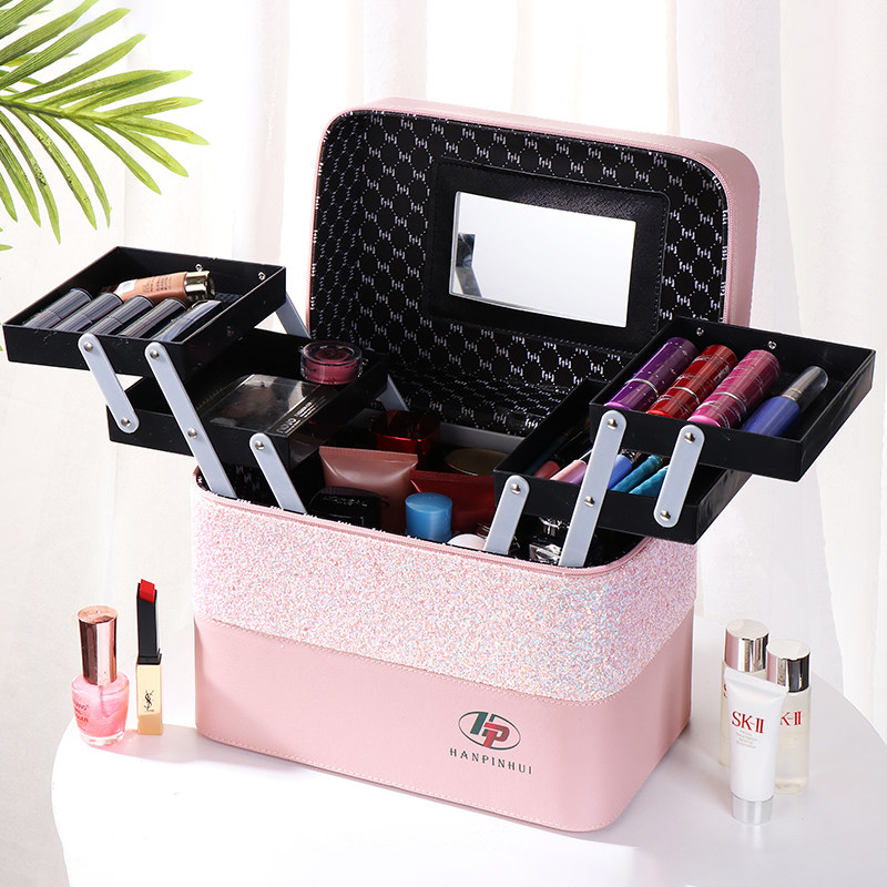 2020 new minimalist makeup bag large capacity new collage portable hand makeup case portable travel containing box