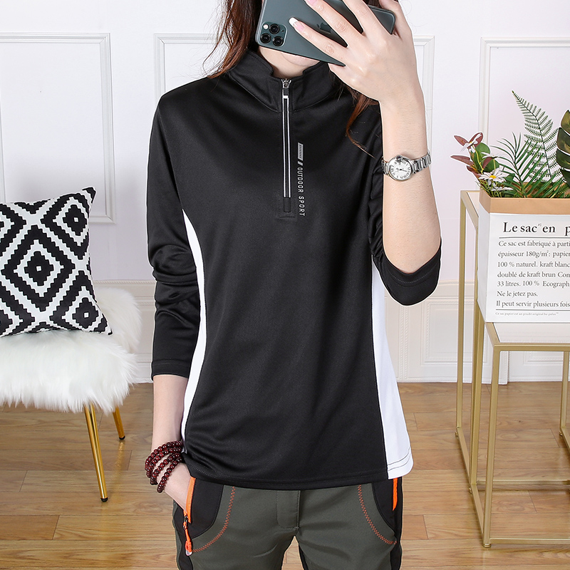 Quick-drying clothes women's long-sleeved summer outdoor sports mountaineering fitness ladies women's large size running quick-drying quick-drying t-shirt