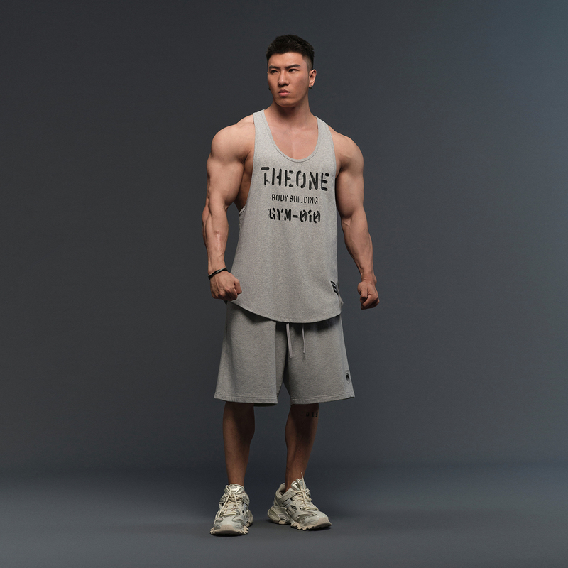 Fearless Oriental Unparalleled Theone Fitness Sports Vest Sleeveless T-Shirt Men's American Style Printed Training Clothes