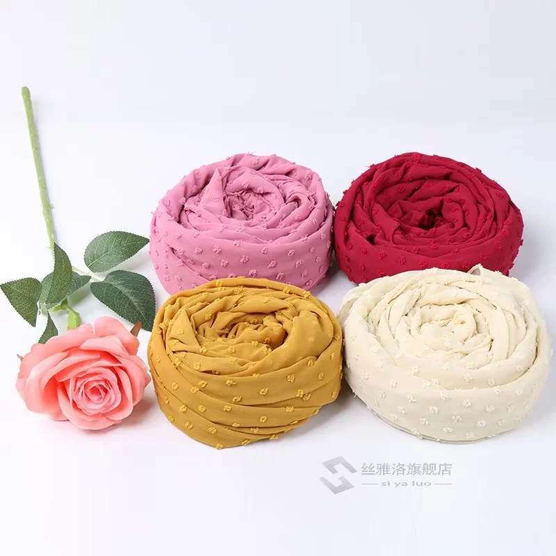 [Роскошный помпом пузырь шифон хиджаб шарф длинный шейла wrap m]