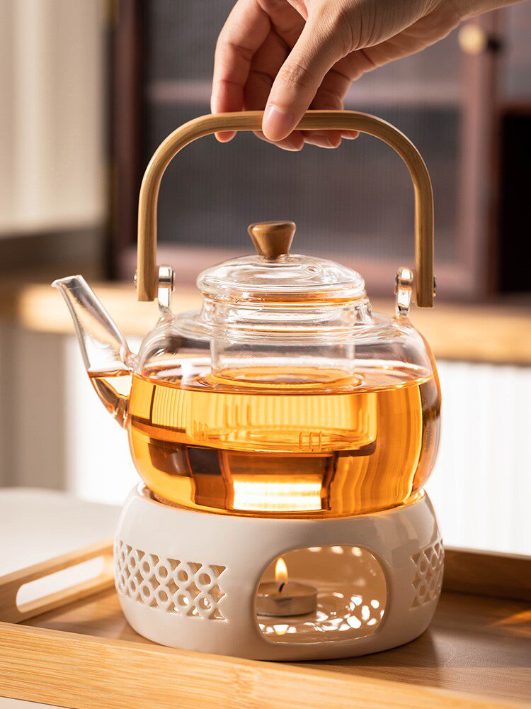 Glass teapot teapot for tea cooking tea oven candlestick candlestick insulation and bezel cooking tea