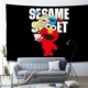 Hoạt hình mới phim hoạt hình Sesame Street trẻ em bức tranh tường tấm thảm trang trí vải treo tấm thảm nền tường treo tranh có thể được tùy chỉnh - Tapestry