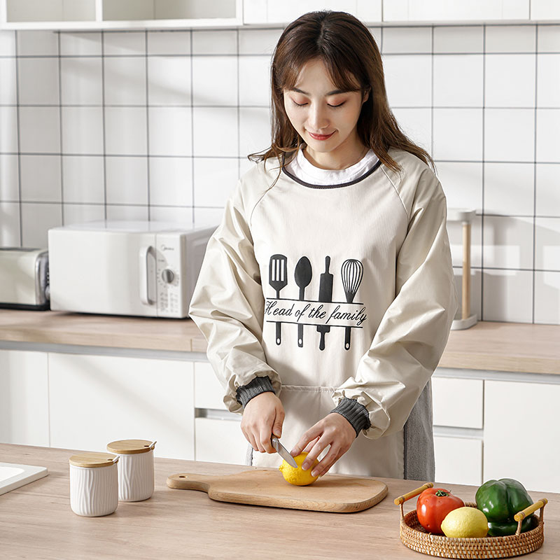 2021 New Apron Home Woman Long Sleeve Kitchen Men Waterproof And Greaseproof for cooking and cleaning the work clothes