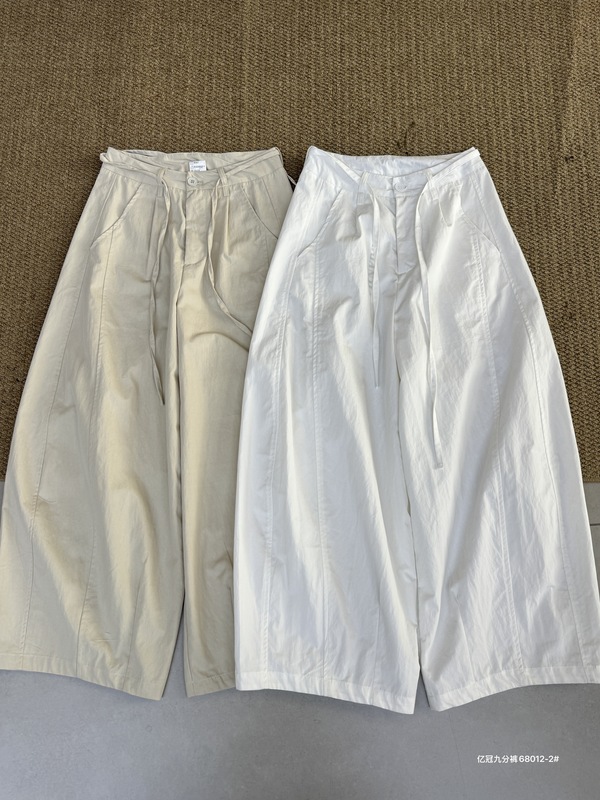 68012 Summer Drawstring Loose Fit Slimming Versatile Casual Pants for Women, m Waist Circumference 68, Hip Circumference 114, Length 93