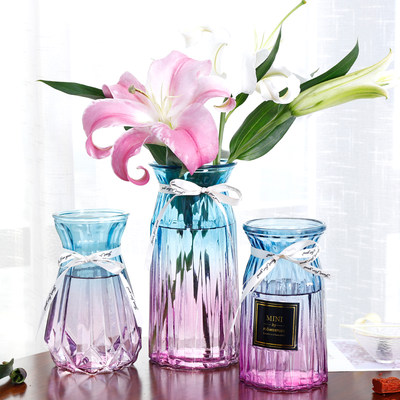 欧式透明玻璃插花花瓶三个装券后5 9元起包邮 发现值得买
