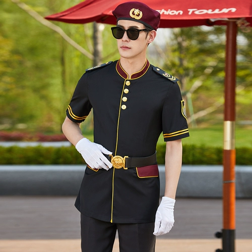 帛保 Летняя рубашка для работы, короткий рукав, облегающий крой