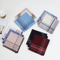Clearance Sale Men's Handkerchief Polyester Plaid Handkerchief Classic Retro Vintage Thin Absorbent Sweat-Wiping Hand Towel Square Towel