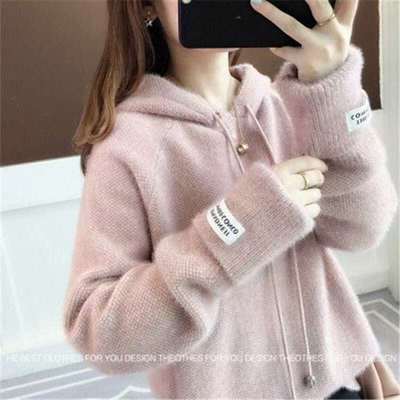 女士毛衣宽松外穿慵懒风水貂绒秋冬季套头