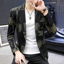 Suit Jacket Mens 2020 Spring and Autumn New Print Small Suit Korean Slim Personality Night Single West Top