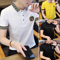 Polo shirt mens short sleeve 2020 Summer new Korean ins trend slim body shirt students summer lapel T-shirt thin