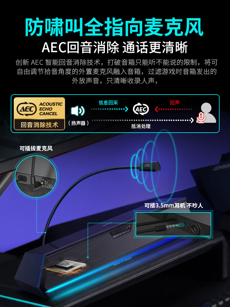 Edifier G1500Bar Computer Speakers with Integrated Microphone, Bluetooth Desktop Gaming and E-Sports Speakers