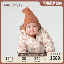 Danish Miniature Kids Winter 2022 New Genie Pixie Hat Printed Thick Jacket Girls Waterproof Cotton Clothing