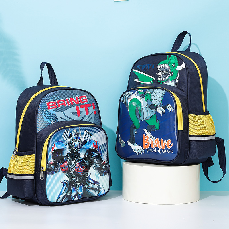 Primary school boy's school boy Han version Children one 23 fourth grade protective ridge minus double shoulder bag ultra lightweight and waterproof