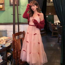 Small suspender dress womens 2021 summer new first love French Hepburn style design sense niche long dress