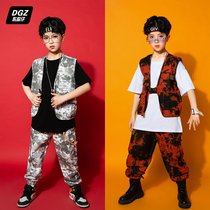 Childrens Street Dance Kit Boy Handsome Short Snacks Hiphop Camouflage Horse Three Pieces of Short Short