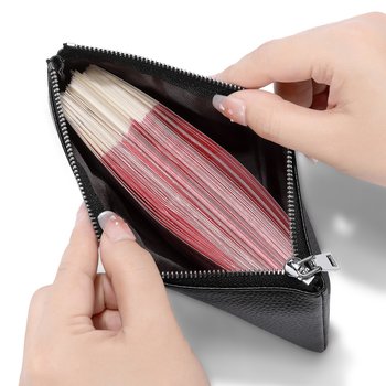 Long Genuine Leather Zipper Wallet, Multifunctional Large-Capacity Coin Purse, Mobile Phone Bag, Earphone, Cash and Document Storage Bag