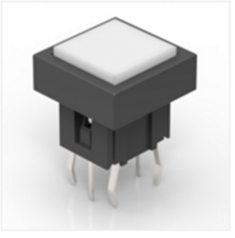 Light touch button with lamp 6 * 6 * 10mm with black jacket and square cap 7 5 * 7 5mm multi color light key switch