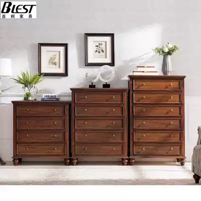 American full solid wood cabinet living room entrance storage cabinet small house type five bucket storage cabinet drawer style bedroom simple cabinet