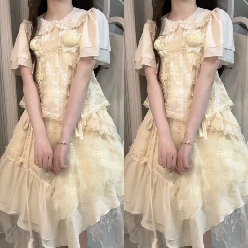 设计师的礼物原创月下栀洛丽塔手袖连衣裙日常cla系Lolita侘寂风_lolita洛丽塔连衣裙_淘宝游戏网