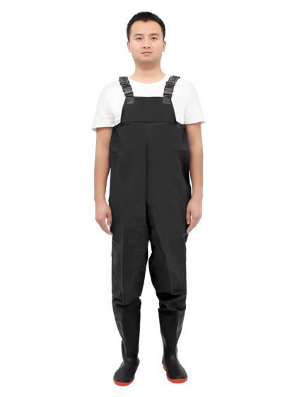Water Pants, Rain Pants with Rain Boots, Waterproof Clothing, Water Shoes, Half-Body One-Piece Suit for Men, Fishing, Full-Body Thickened Suit for Digging up Lotus Roots