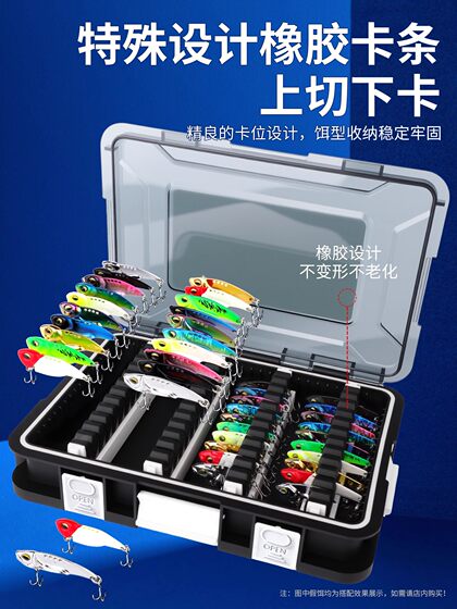 Lure Bait Box with Large Capacity for Accessories, Pencil Vib Sea Fishing Bait Box, Lure Box for Shiny Lures and Soft Baits