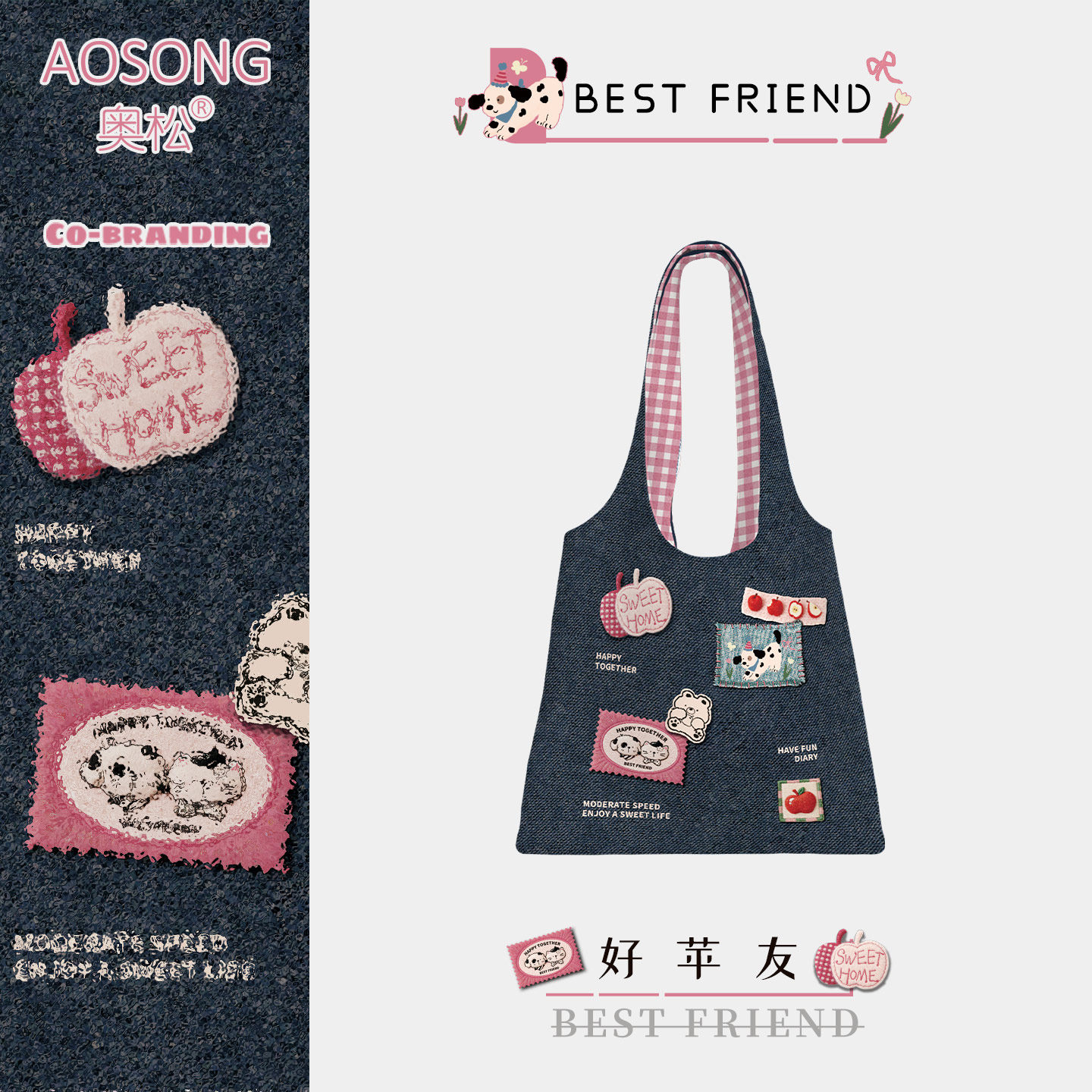 Aosong Original Designer Canvas Bag 2026 High-End Korean Style Ins Large Shoulder Bag For Work Commute Custom