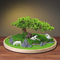 Table flower hem Hotel Restaurant Culture Light Lavish Landscape Turntable Large Round Table Middle Hem Flowers