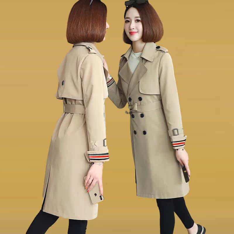 () 2021 spring and autumn new windbreaker women's mid-length Korean version large size loose and thin early autumn women's jacket trend