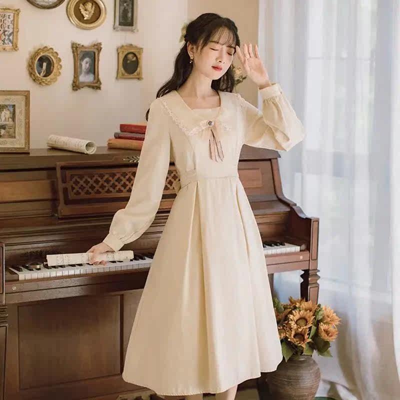 New Spring Autumn Harvest Waist Display Slim Temperament Style Retro Art Pure Color Butterfly Knot Long Sleeves Inner Hitch