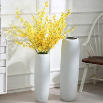 Nordic high living room floor vase large ceramic dried flower decorative ornaments large European style simple flower arrangement white flower screen