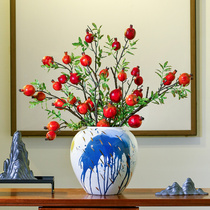 New Chinese sofa corner ornaments vase Chinese coffee table table living room flower arrangement light luxury pomegranate bonsai flower art next